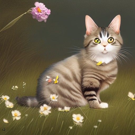 Beatrix Potter Cat in English Meadow