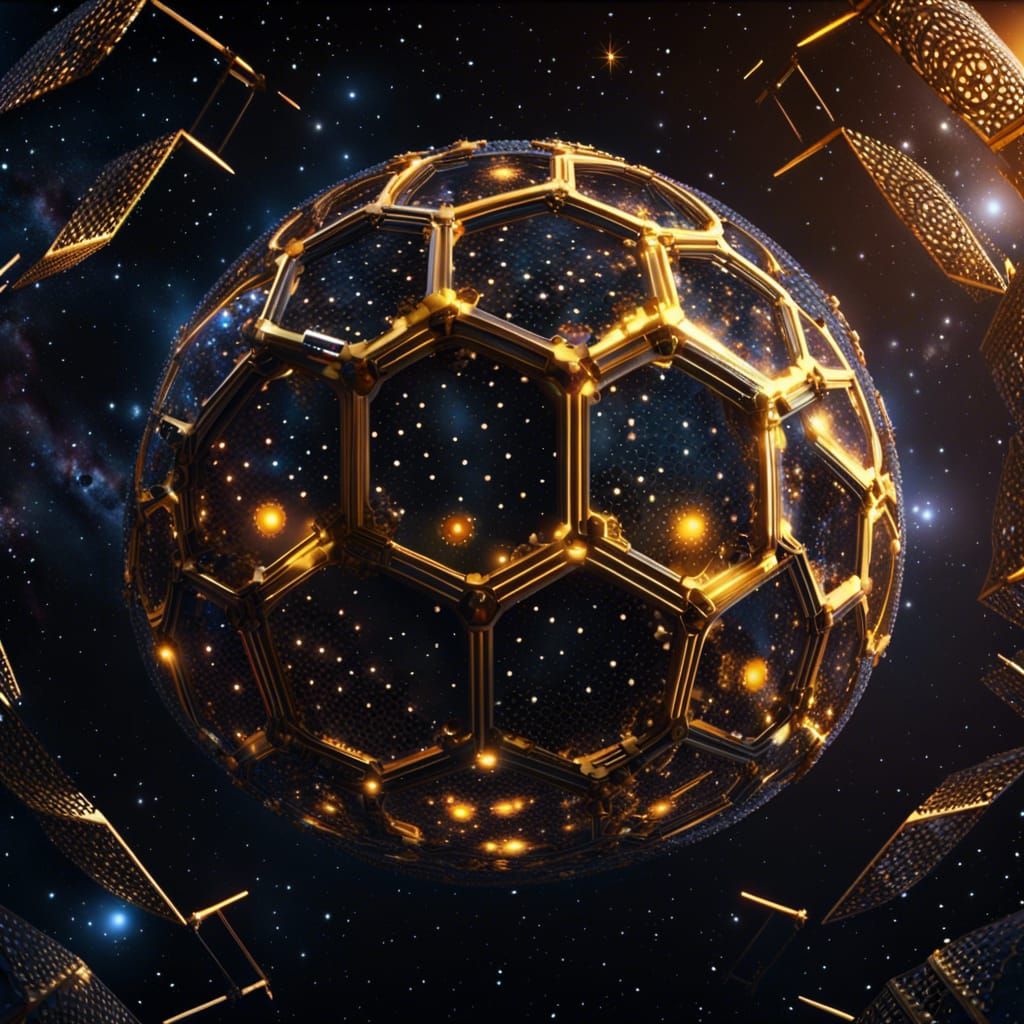 Planet-Sized Dyson Sphere with Golden Latticework in Deep Sp...