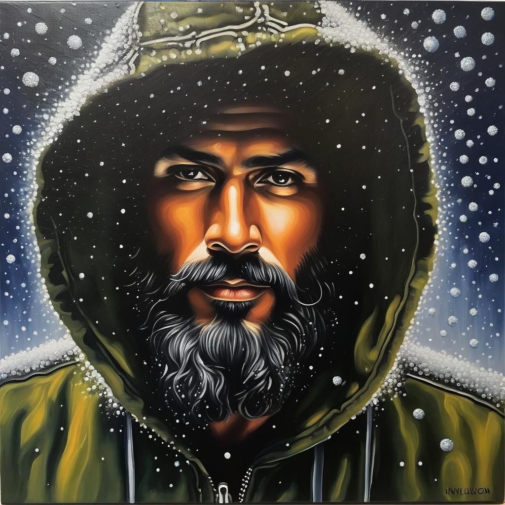 Abstract Masculine Figure in Wet-on-Wet Oil Painting