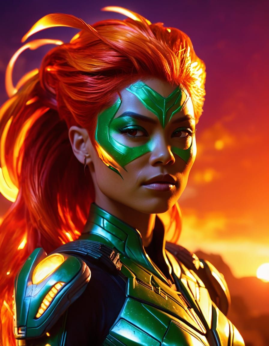 Starfire as Amber Midthunder: Comic Book Superheroine