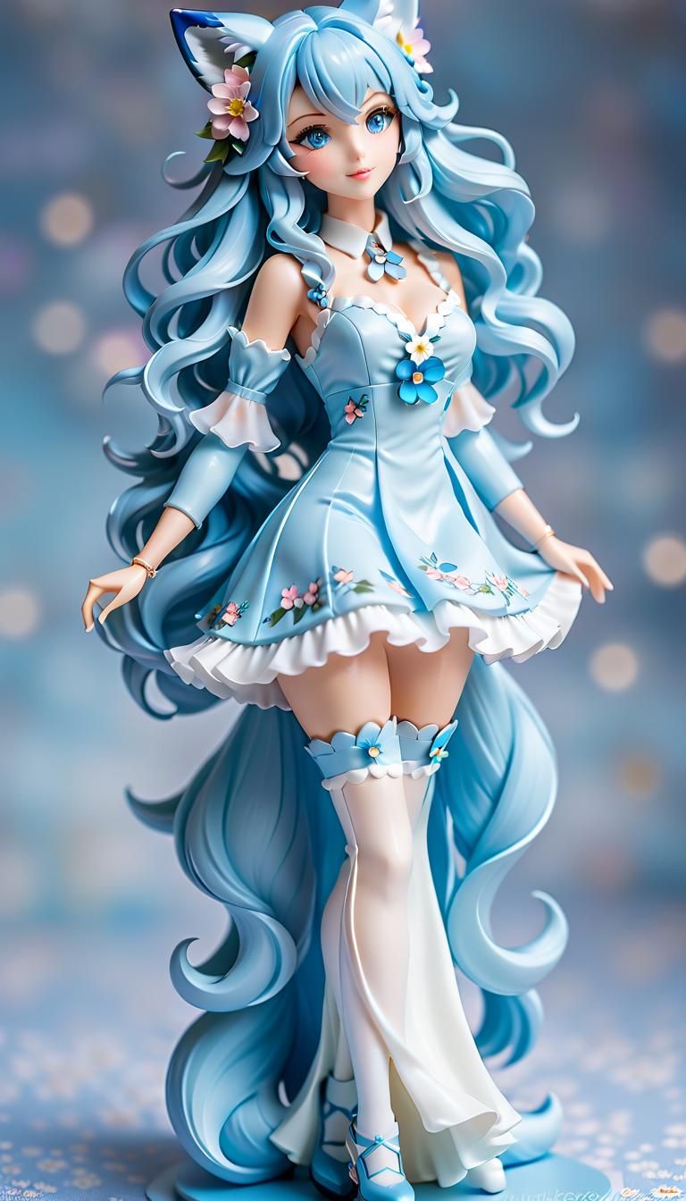 Pastel Fox Girl Action Figure: Professional Photography