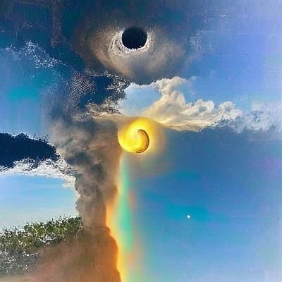 Surreal Sun and Moon Collision