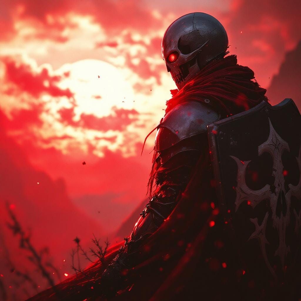 Graceful Knight with Death Sigil: A Photorealistic Masterpie...