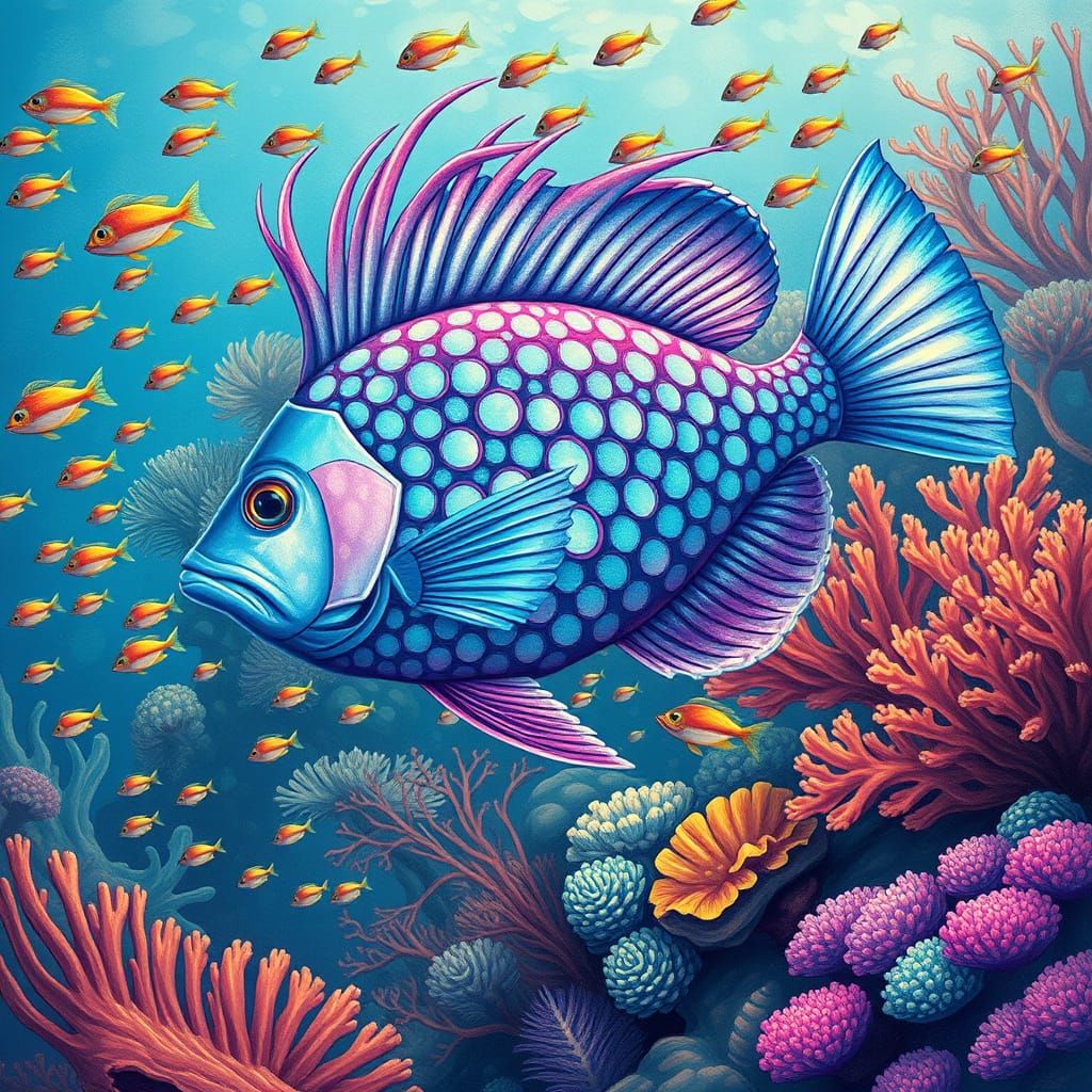 Regal Fish in Vibrant Coral Reef Scene