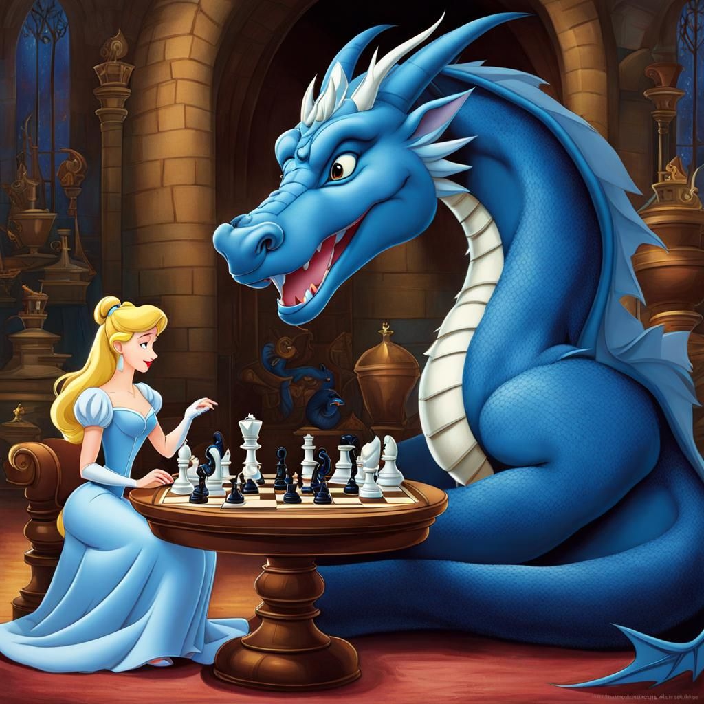 Cinderella and Blue Dragon Play Chess