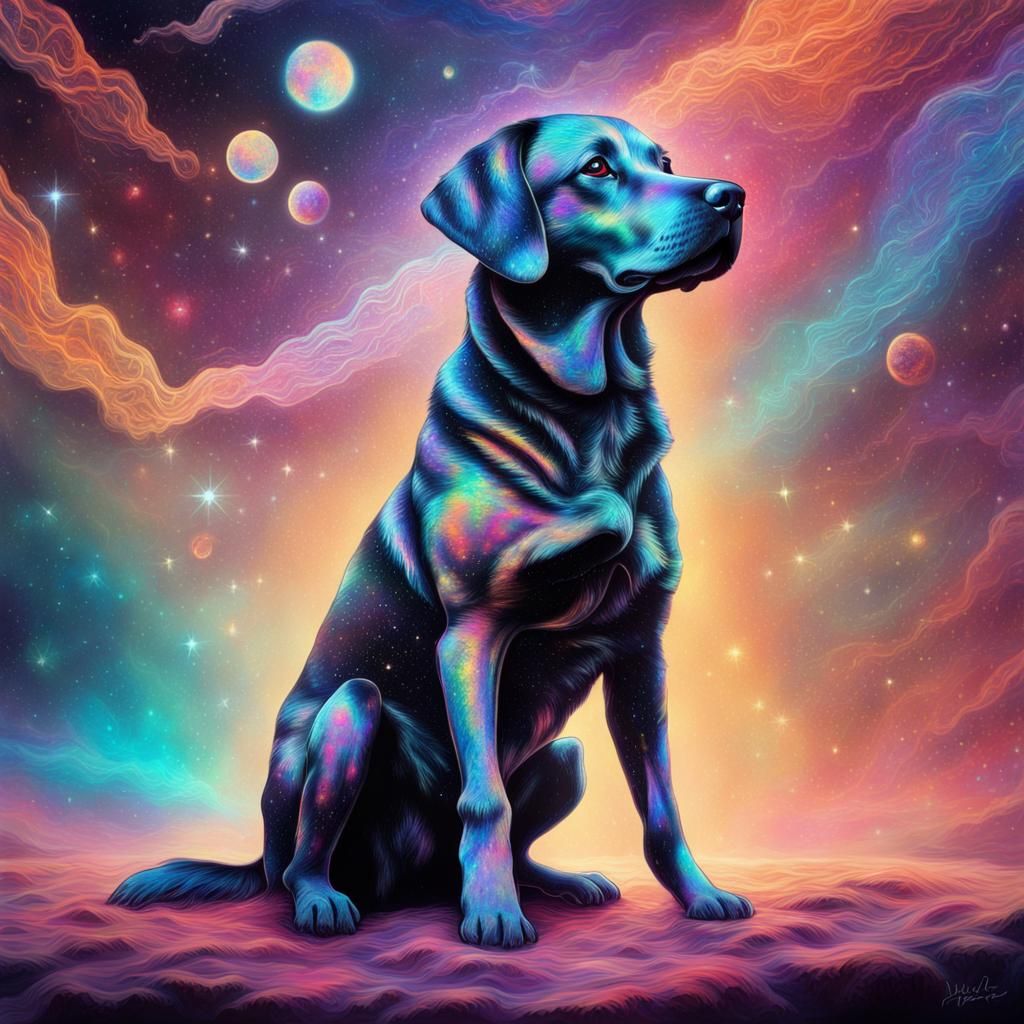 Astral Cosmic Dog Illustration in 8k Resolution
