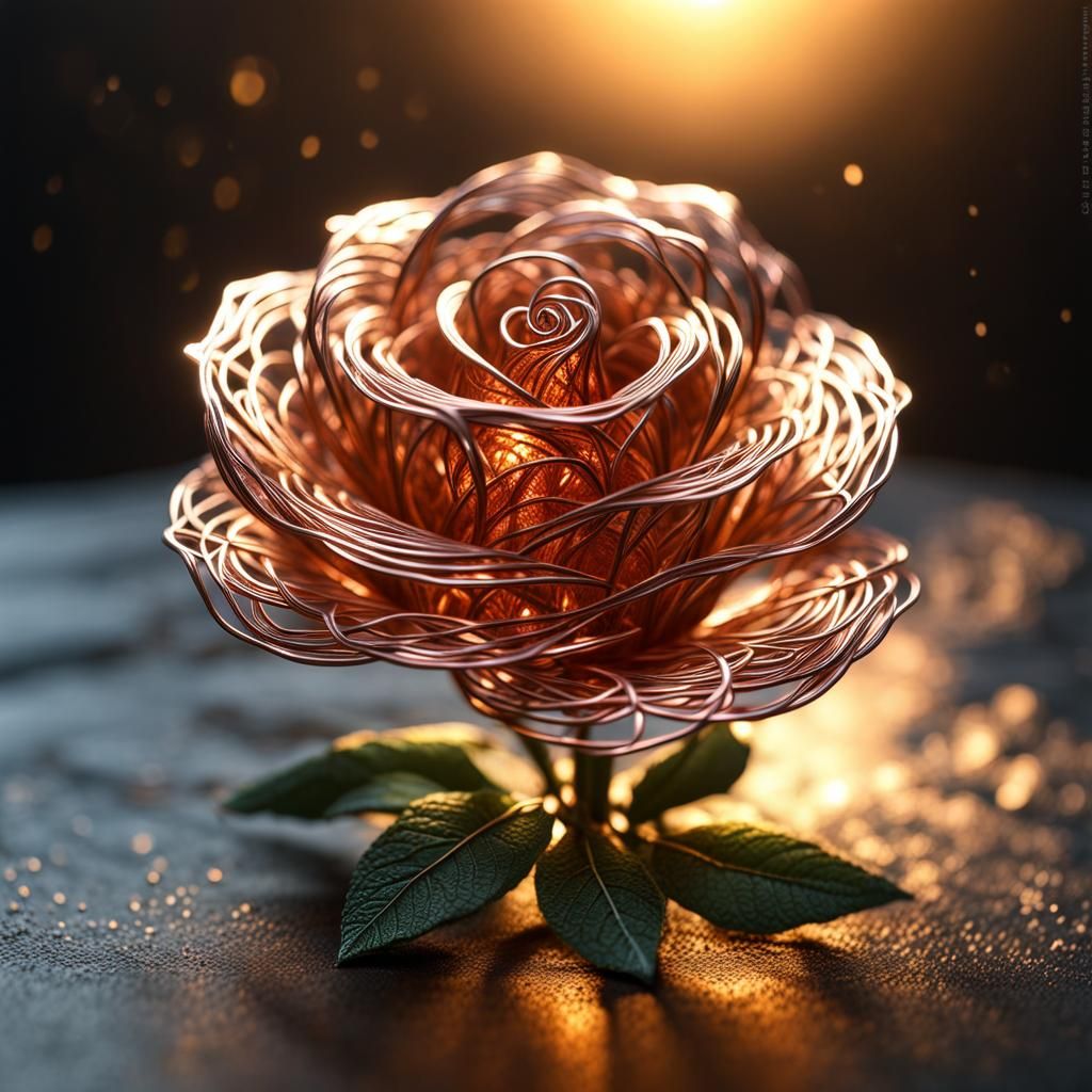 Copper Wire Rose