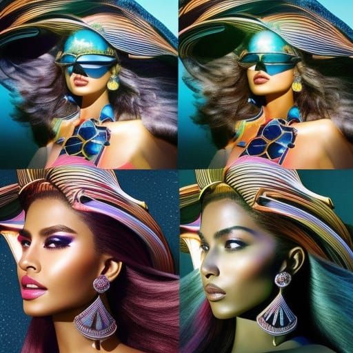 Sunbathing Goddesses in Hyperrealistic Style