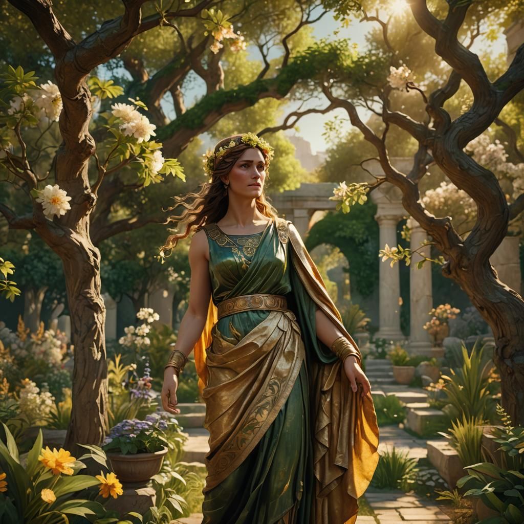 Demeter in Greek Garden: Mythological Realism