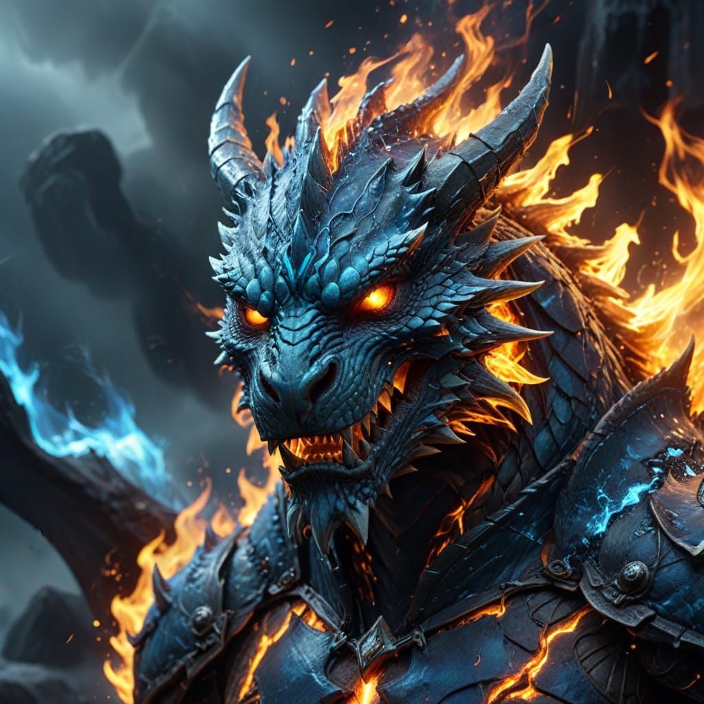 Dragon Sorcerer in Fiery, Icy, and Electric Forms