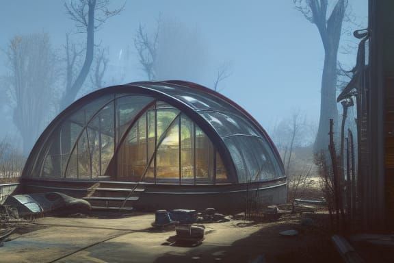 Futuristic Glass House Settlement Concept Art