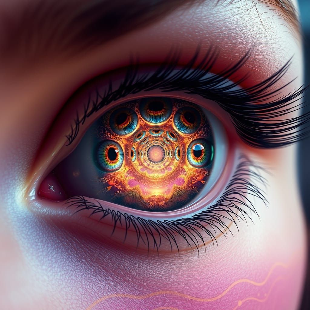 Infinite Eyes Portal in Surrealist Landscape