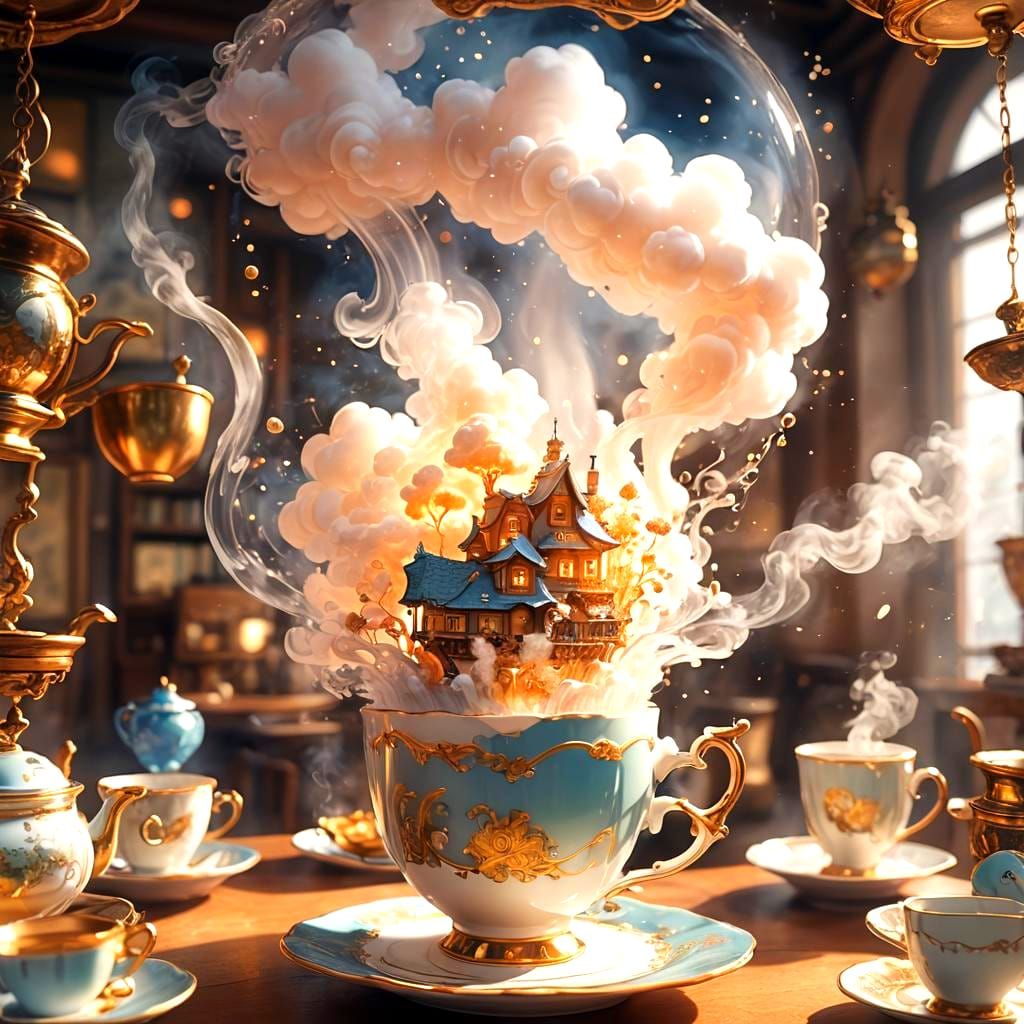 Miniature World in Teacup: 3D Anime Art
