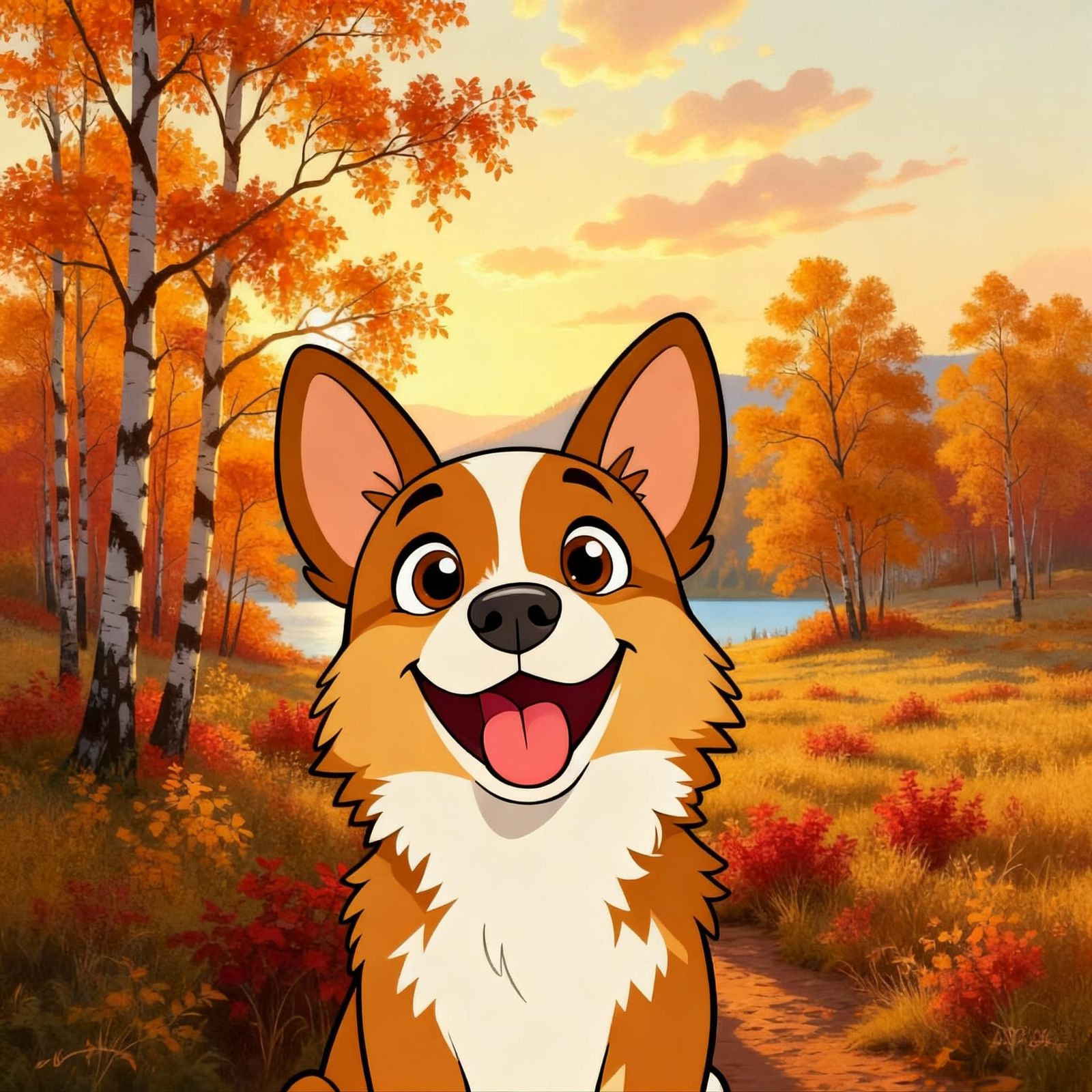 Happy Dog Face Smiling Brightly