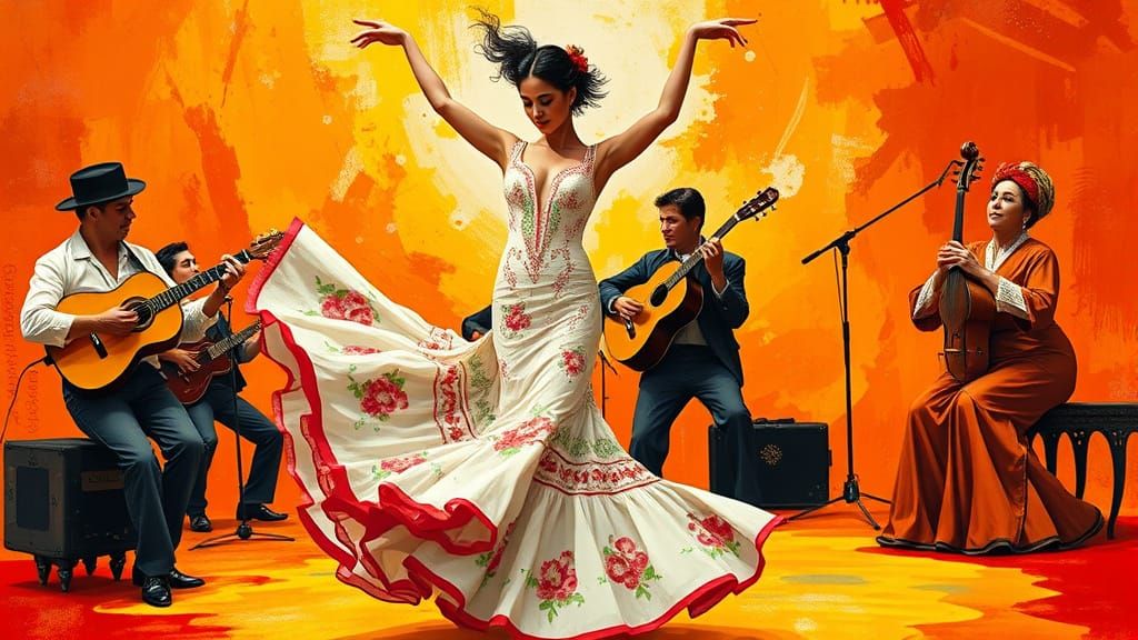 Passionate Flamenco Dancer in Surrealist Style