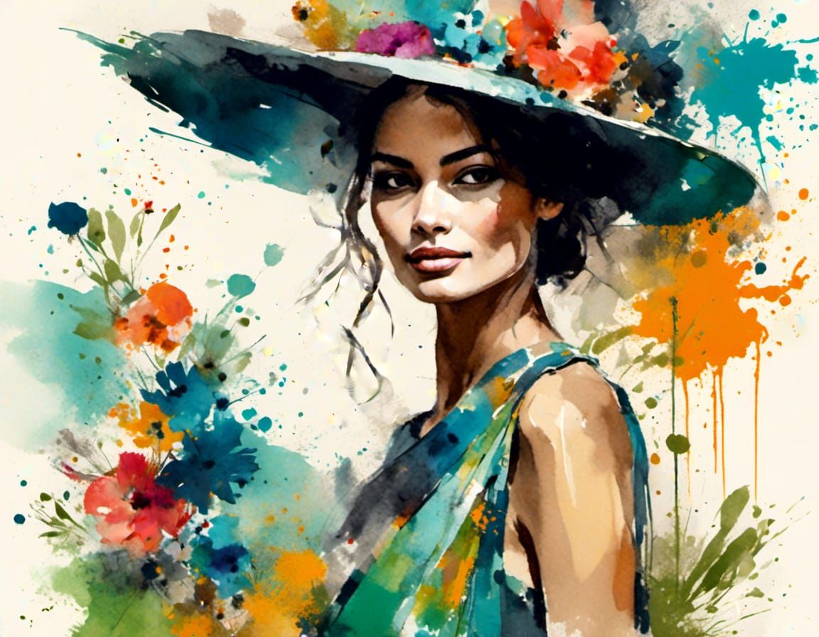 Splatter-gami Garden Party Fashion Illustration