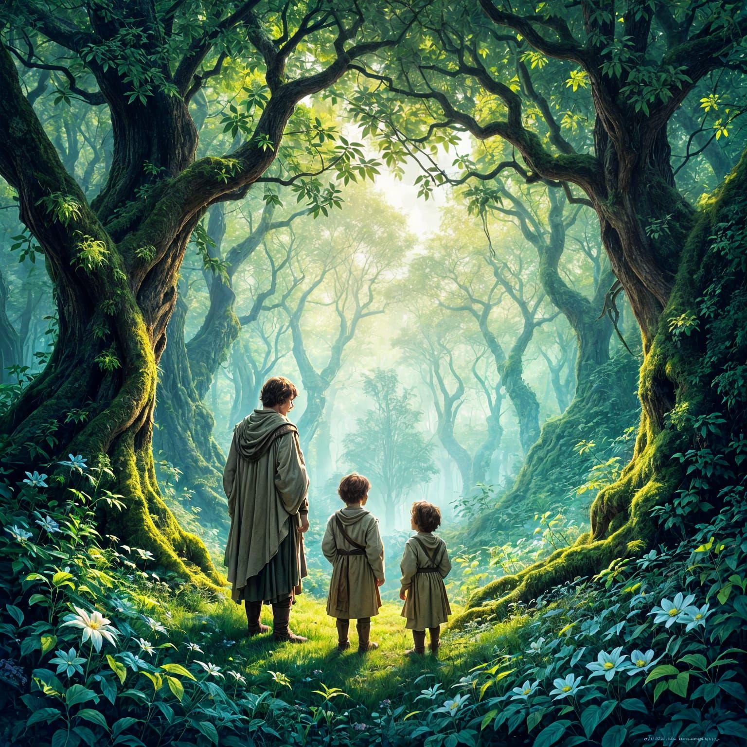 Brothers Explore Enchanted Forest Glade