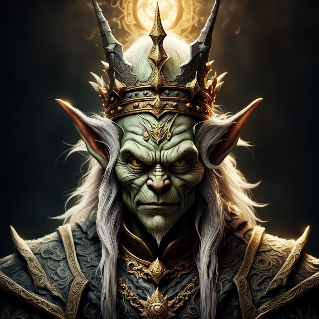 Goblin King Portrait in Dark Fantasy Style