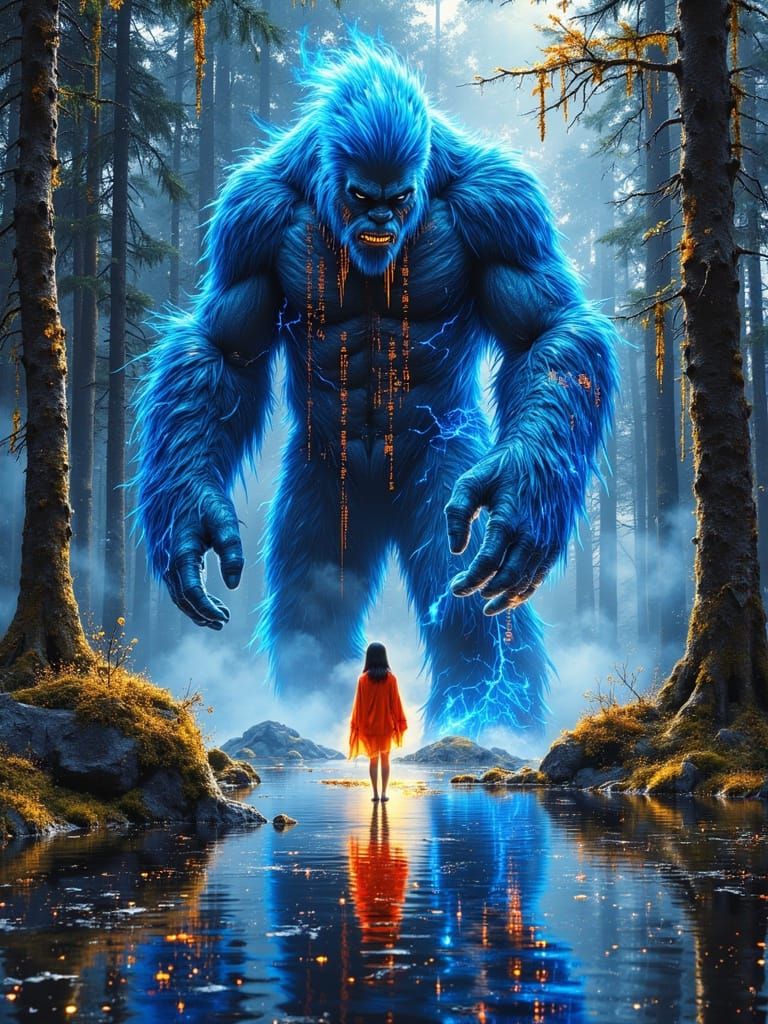 Electric Sasquatch Emerges from Sacred Labyrinth