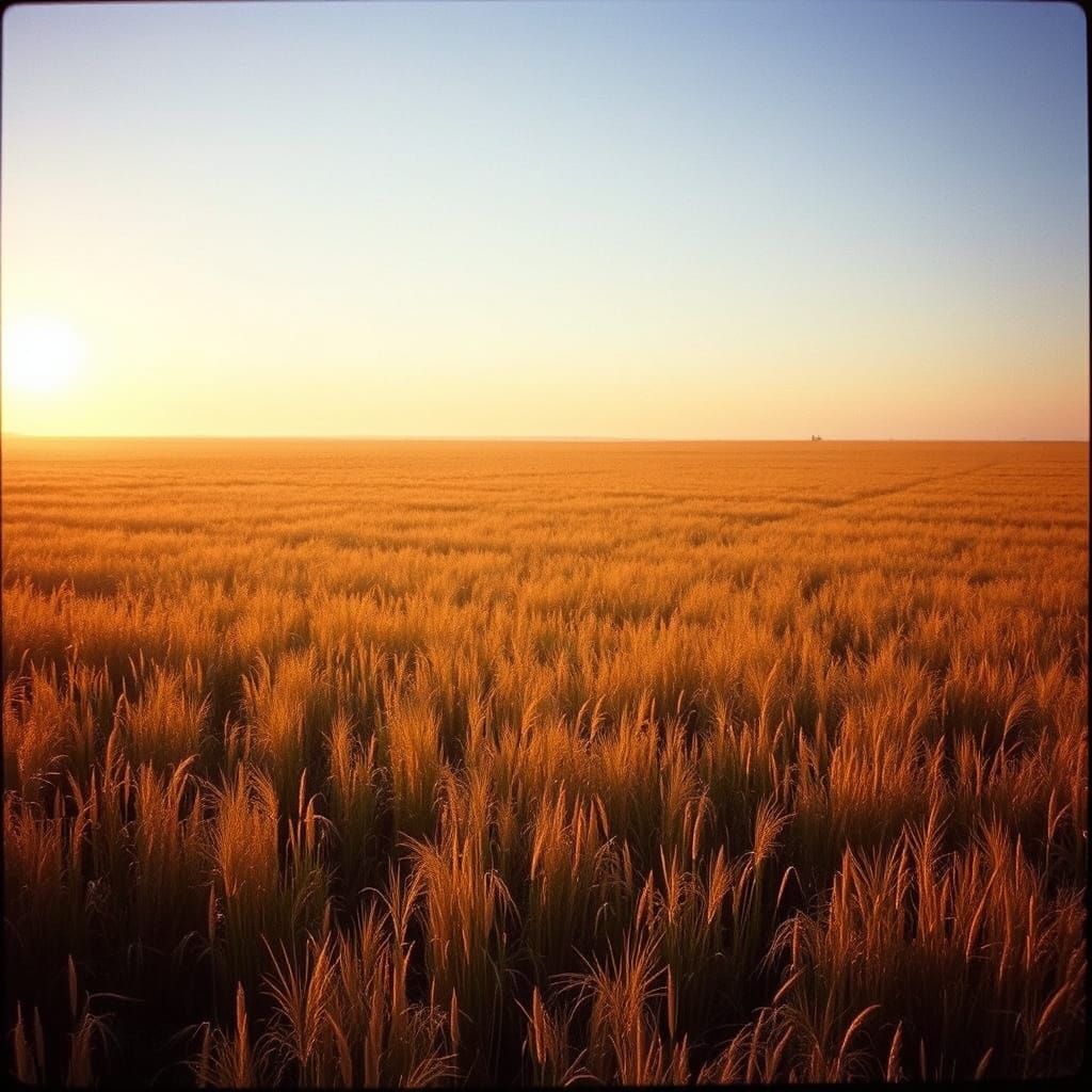 Ethereal Golden Plains at Sunset