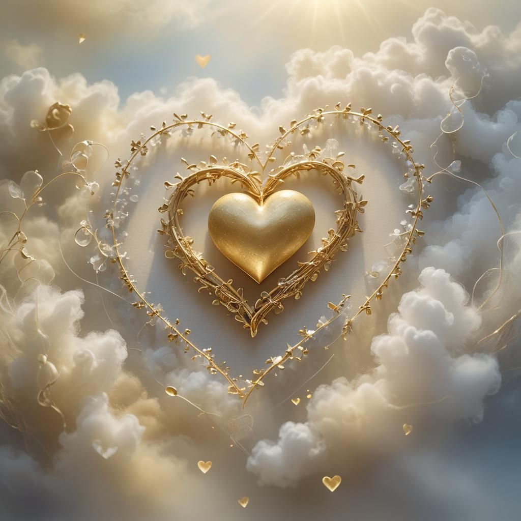 Golden Heart: Autism Support in Soft Focus Art