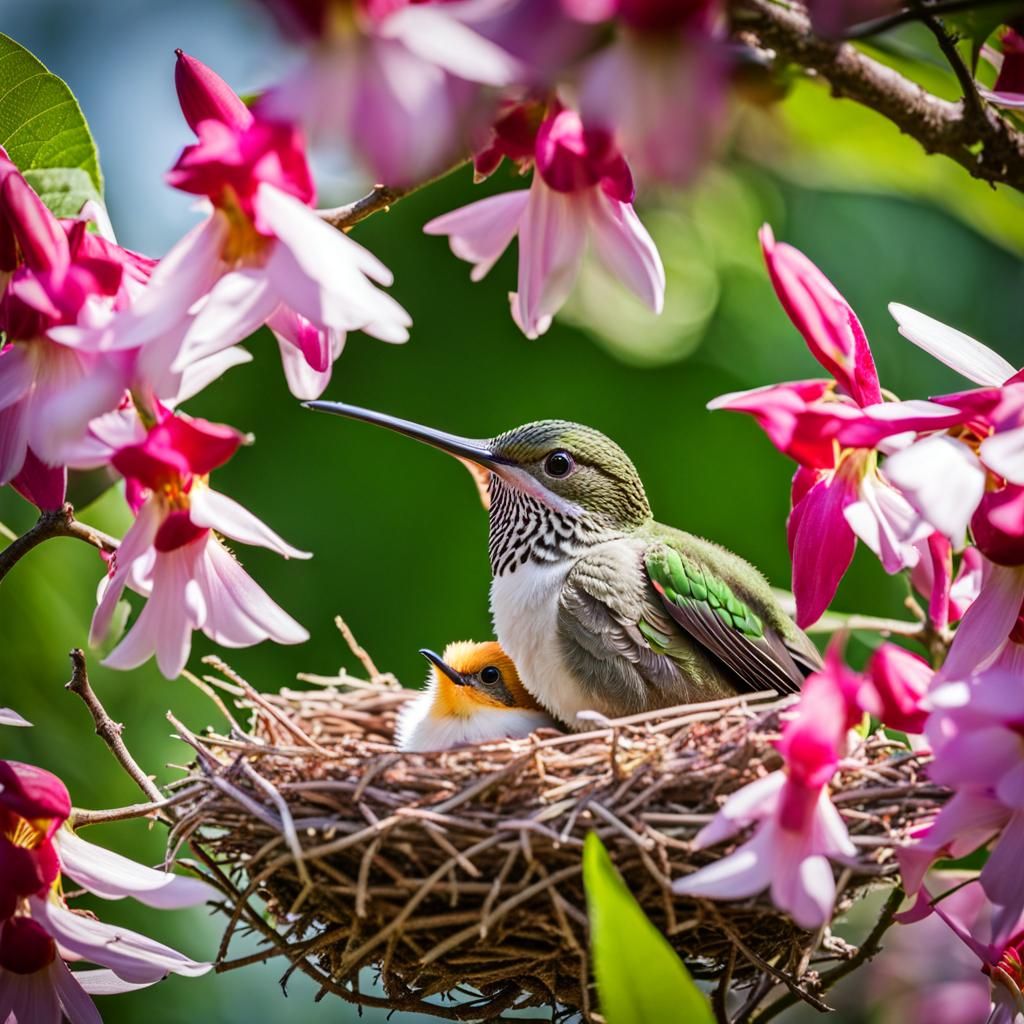 Hummingbird Chicks in Nest: Professional Photography
