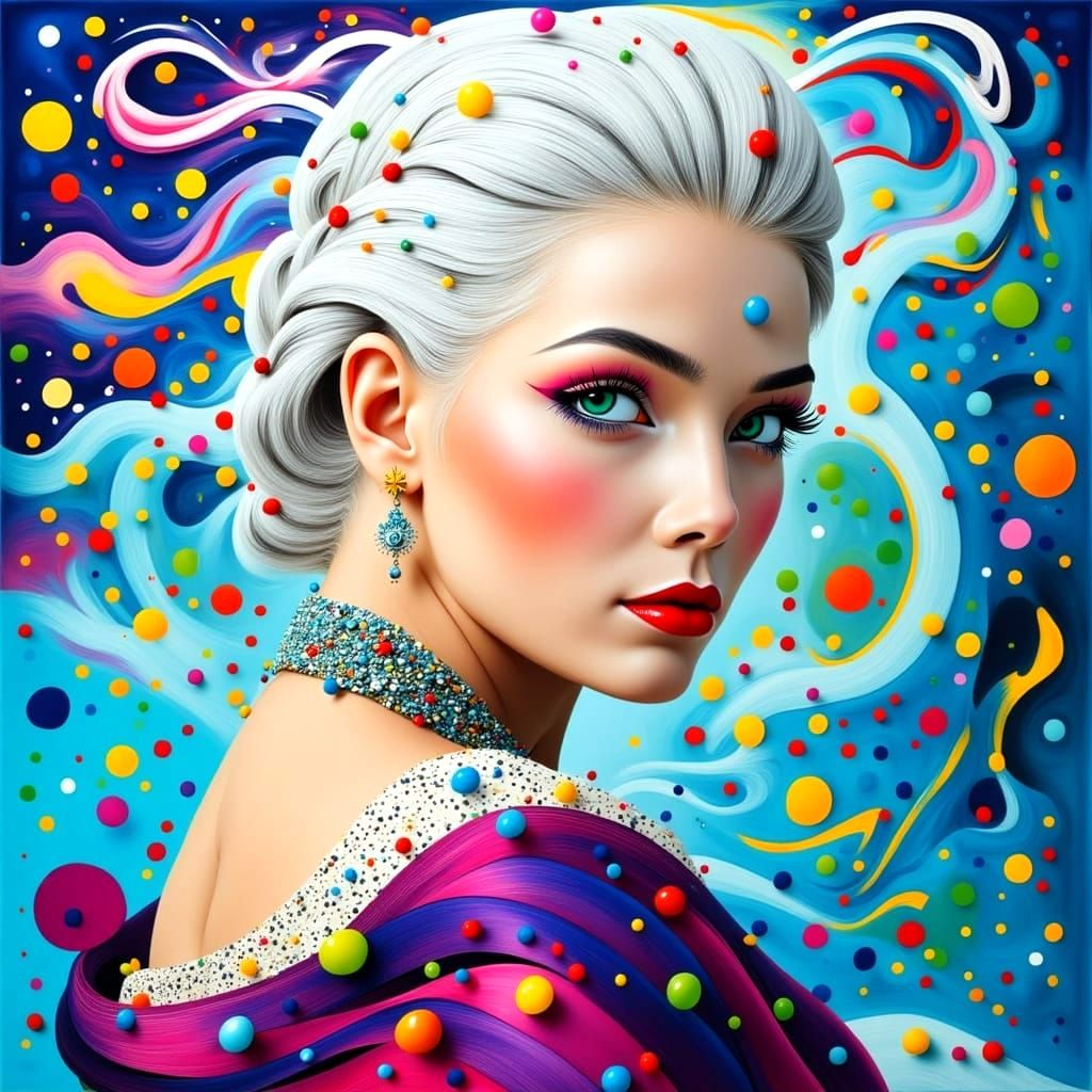 Elegant Regal Woman in Art Nouveau Style