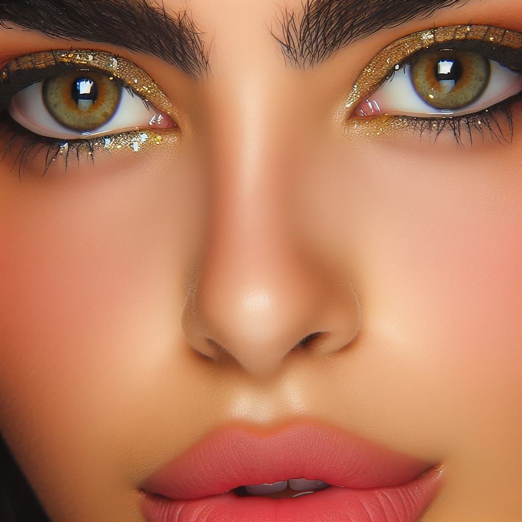 Stunning Middle-Eastern Woman's Close-Up Portrait