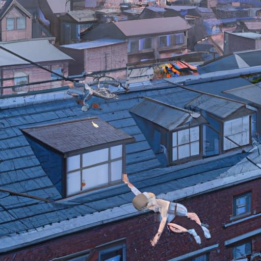 Spider-Man Leaping: Studio Ghibli Anime Key Visual