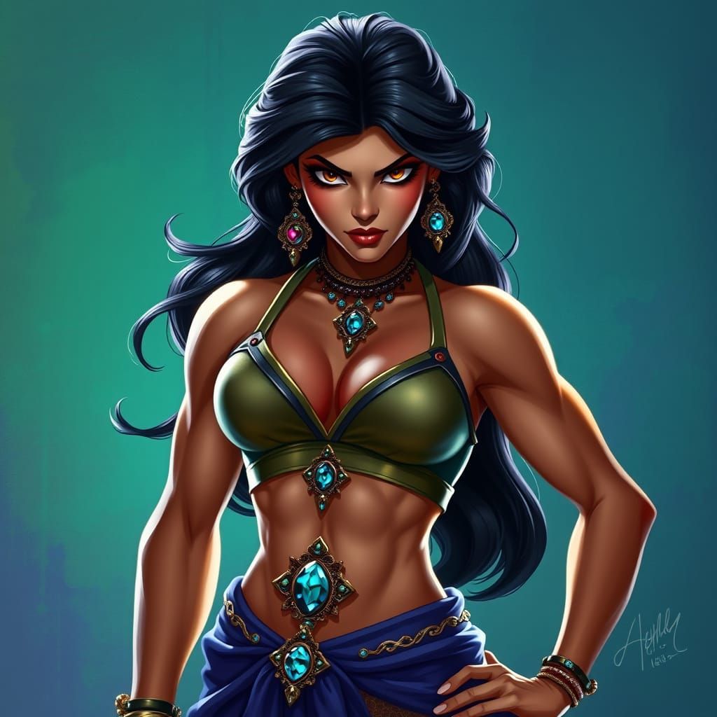 Majestic Princess Jasmine in Hyperrealistic Art