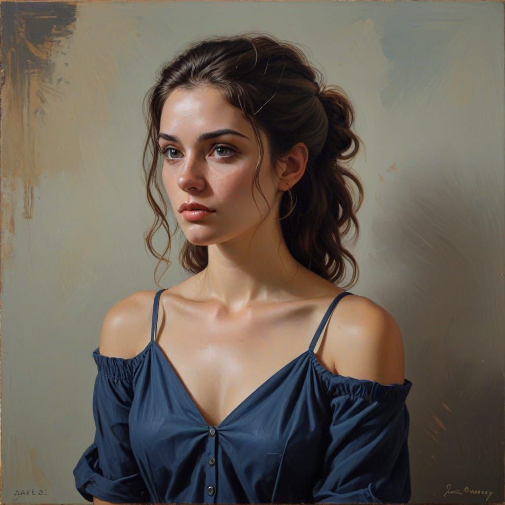 Portrait of a Woman as Oil Painting