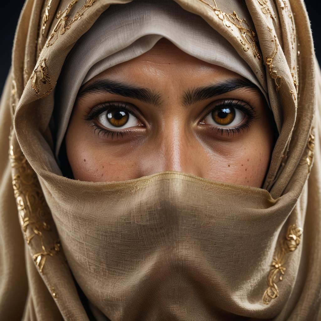 Afghan Woman in Niqab: Contemporary Portrait Photography