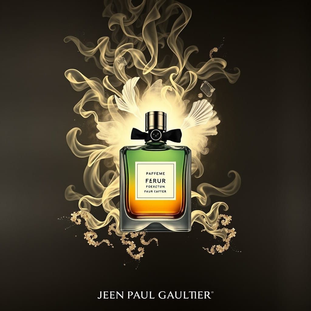 Luxury Perfume Poster in Dark Surreal Style