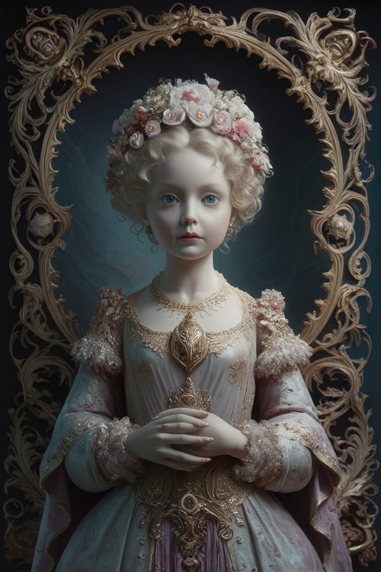 Opalescent Dollequin in Shadowy Forest, Holographic Art