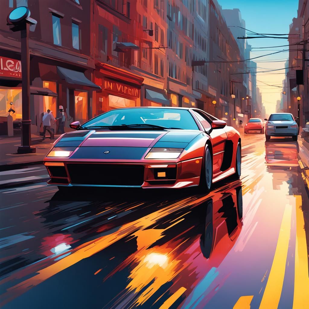 Vector W8 in Motion: Hyperrealistic Splash Art