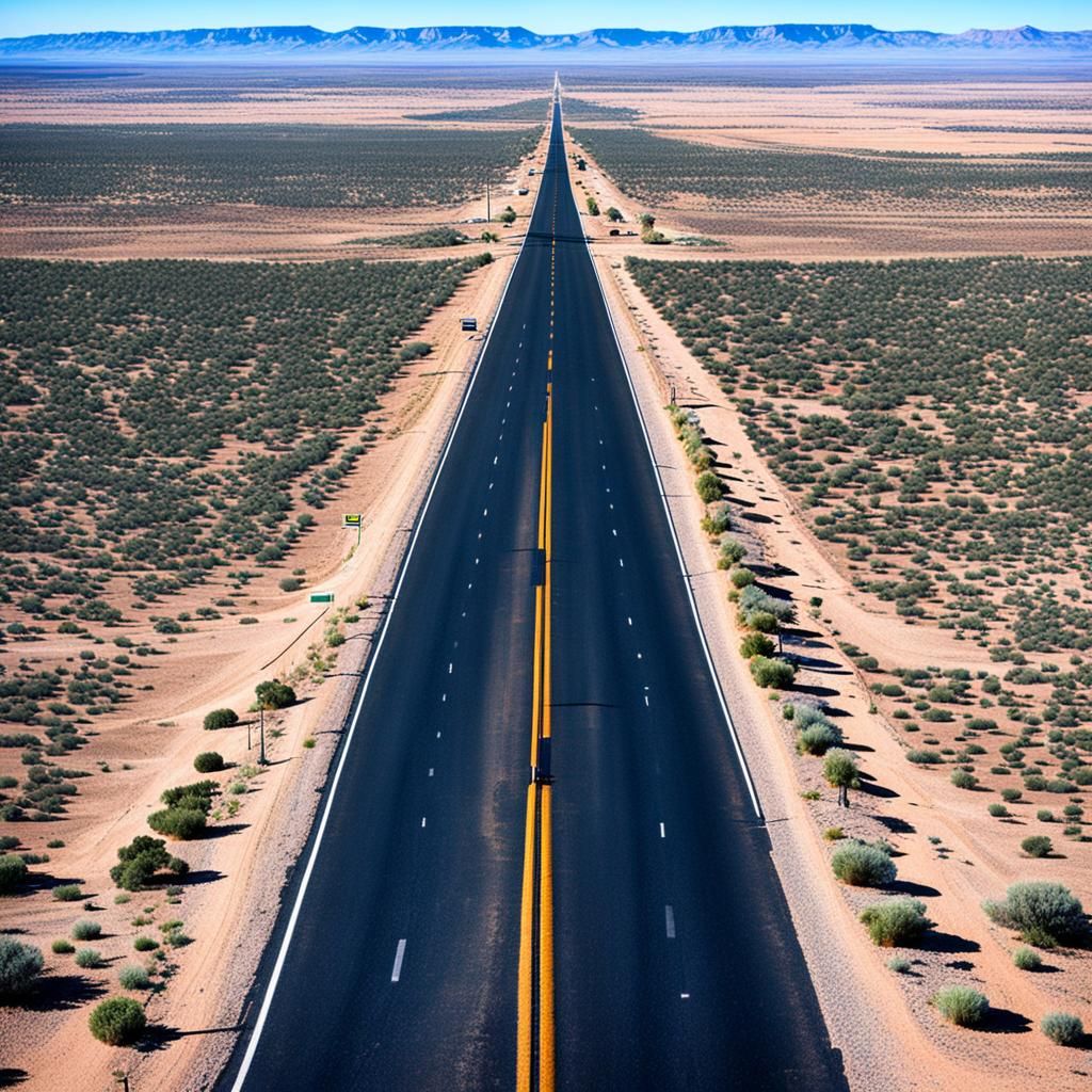 Desert Highway to Tucumcari, New Mexico