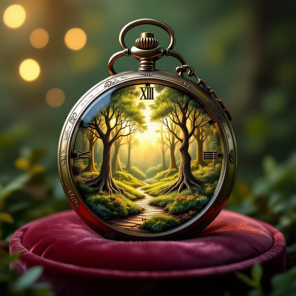 Miniature Forest Inside a Vintage Pocket Watch