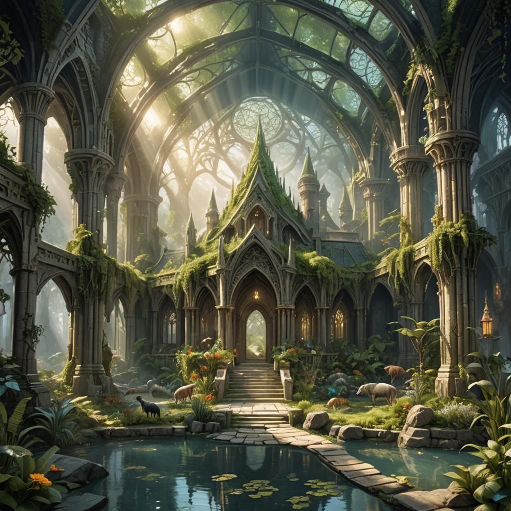 Elvish Fantasy Temple Interior