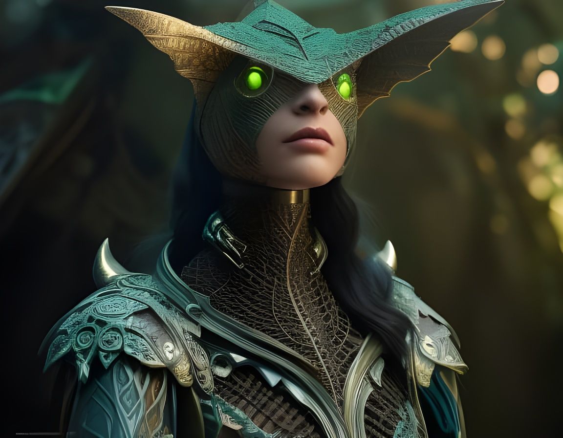 Lizard-Green Skeleton Warlock Droid Portrait