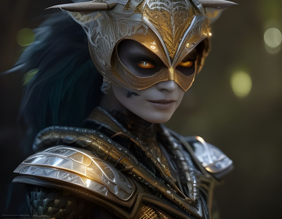 Lizard-Green Filigree Skeleton Warlock Portrait