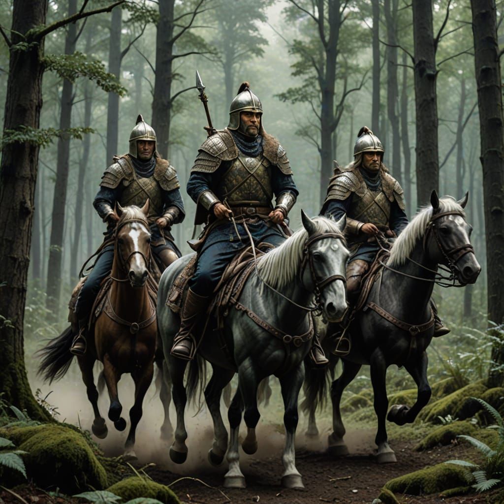 Mighty Warriors Emerge from Forest Fug