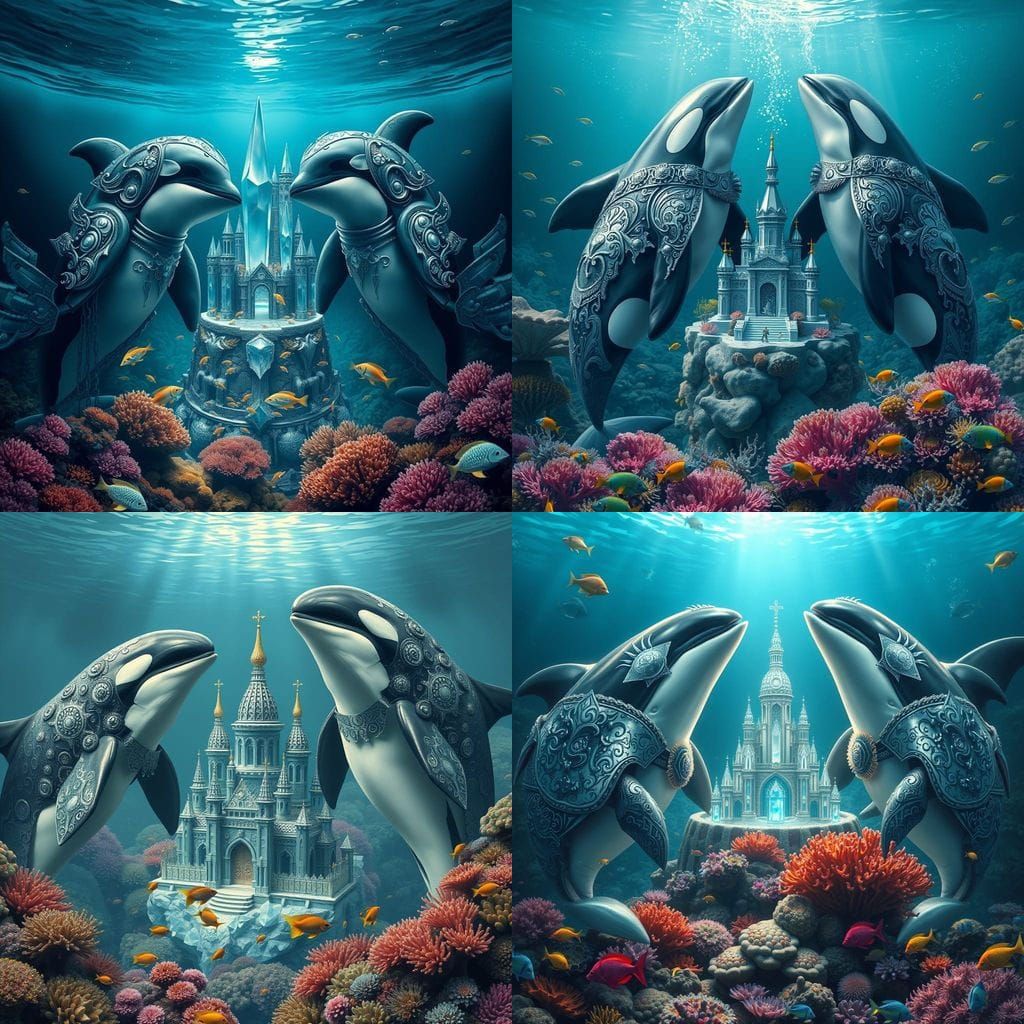 Majestic Orcas Guard Crystal Atlantis City