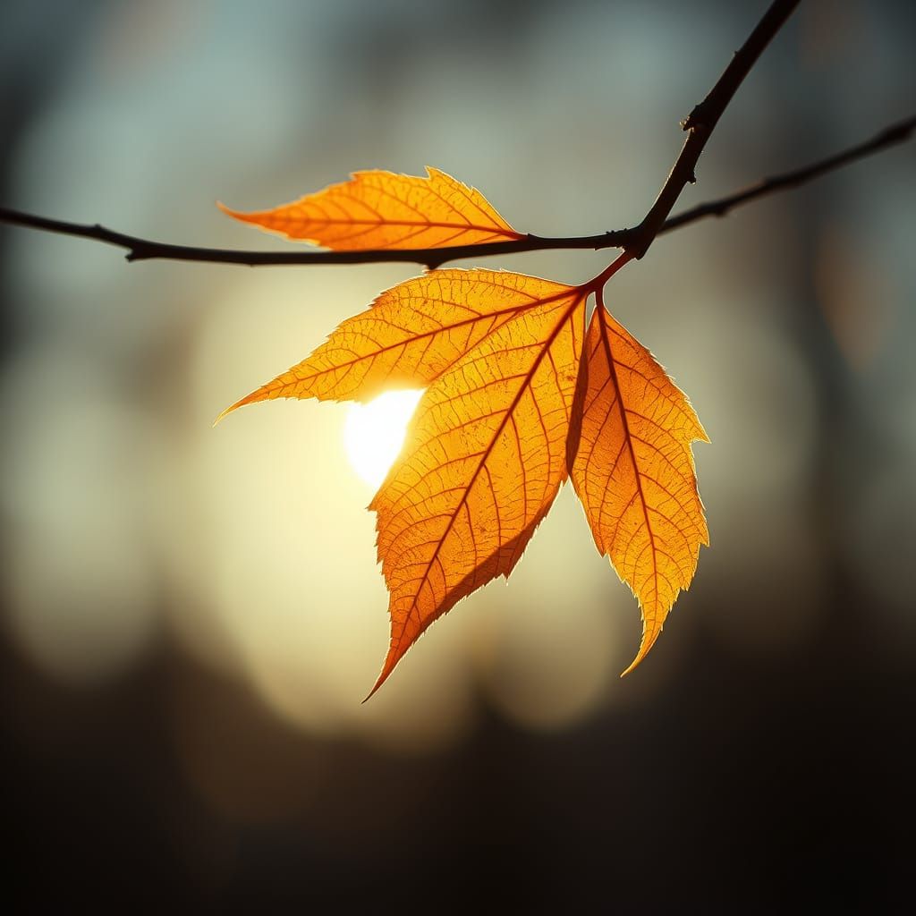 Autumn Leaf in Golden Light