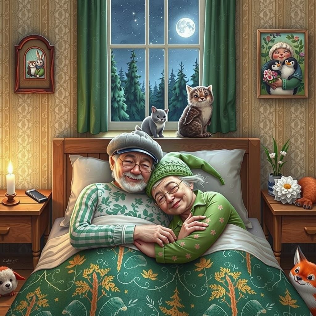 Whimsical Cartoon Animal Duos in Vibrant Nature Scenes