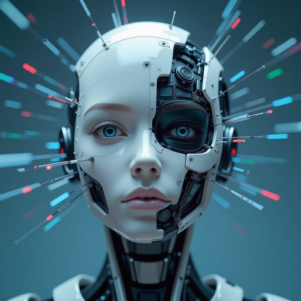 Distorted Extraterrestrial Face: Robotic Malfunction