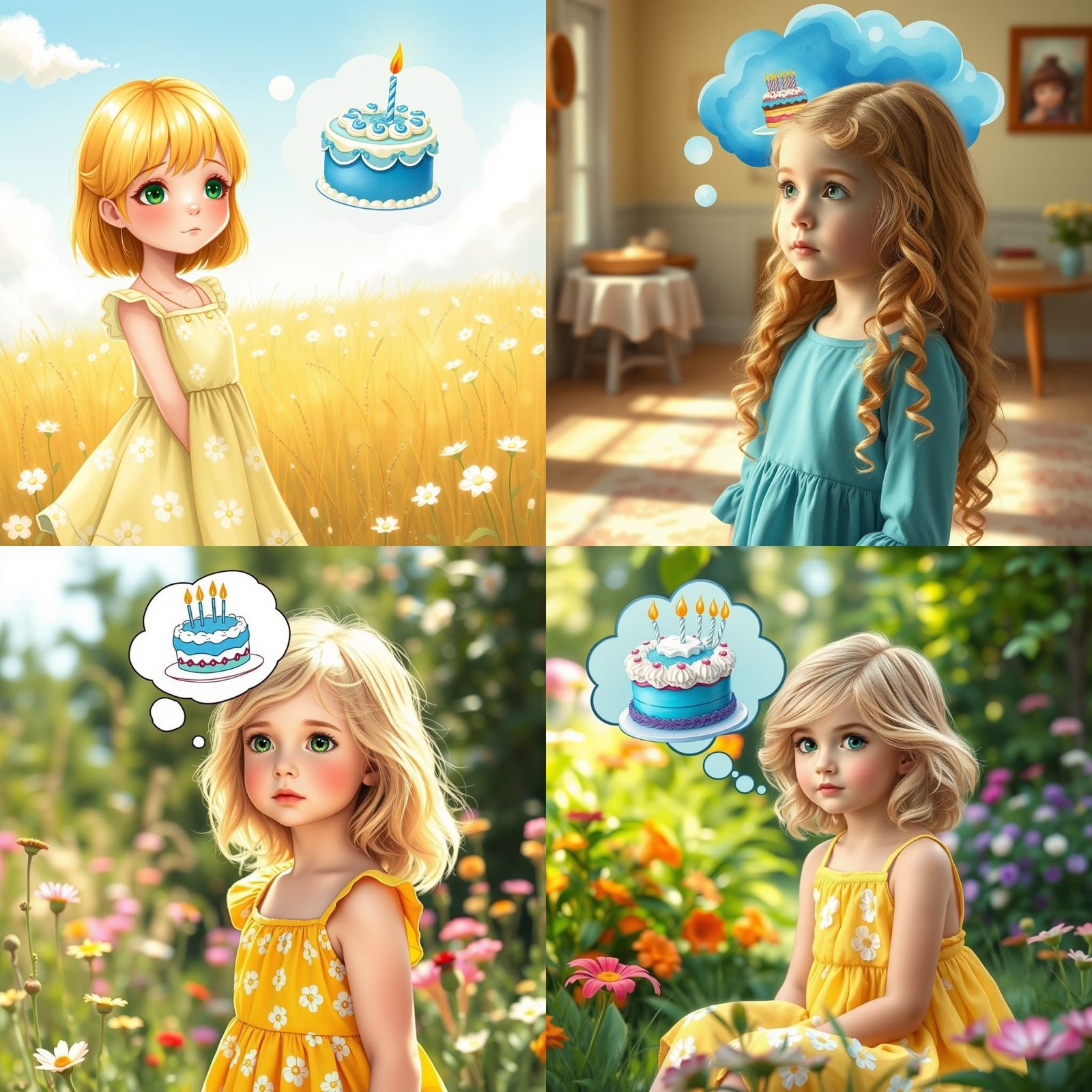 Girl with a Birthday Cake Daydream