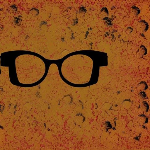 Mushroom with Glasses in Abstract Art Style