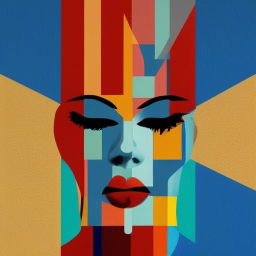 Geometric Pop Art in Bauhaus Style