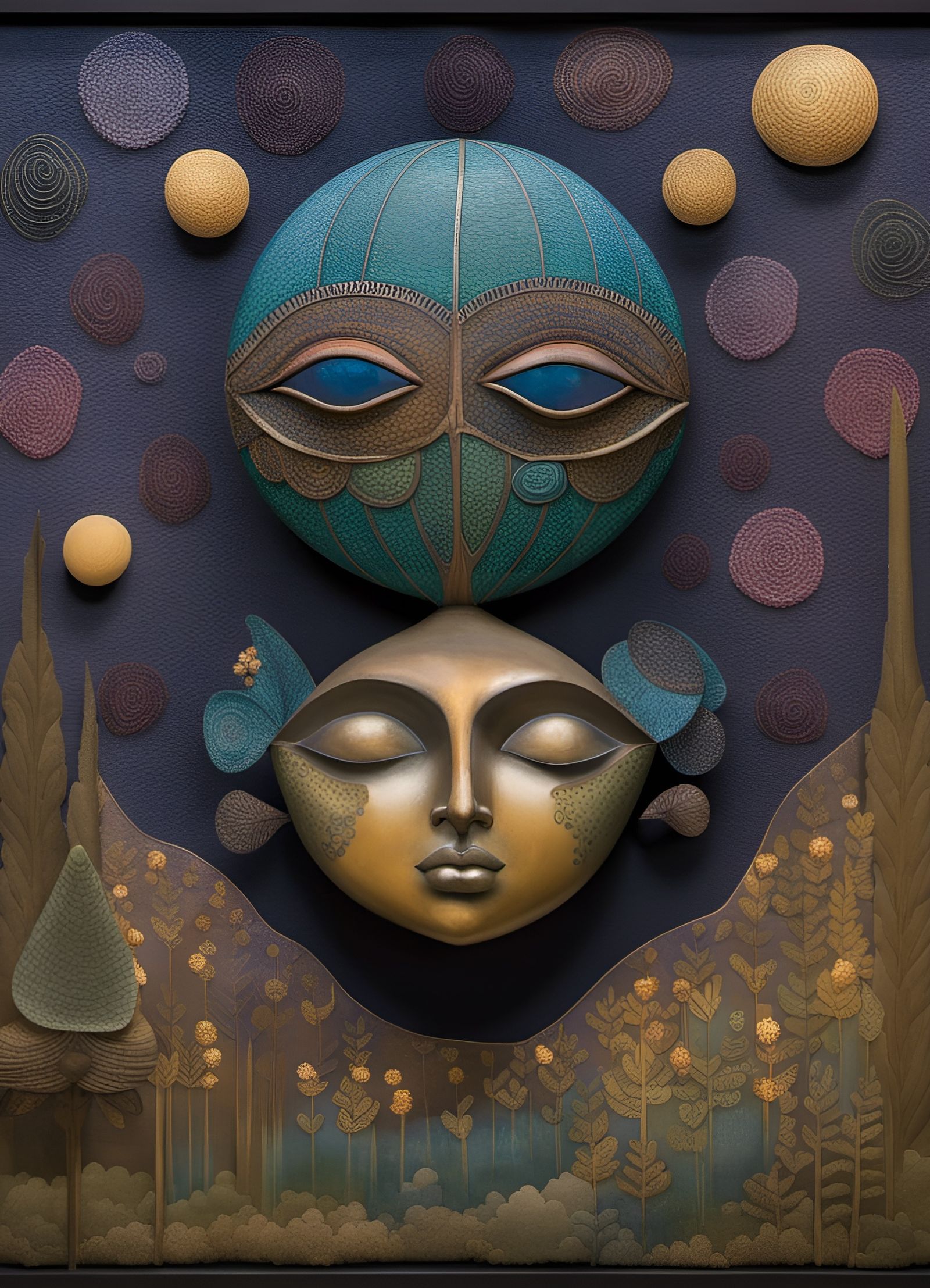 Earth Mothership Soaring in Night Sky