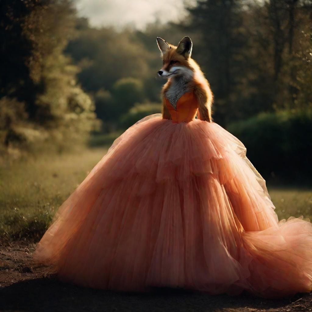Fox in Ball Gown: Cinematic Film Still